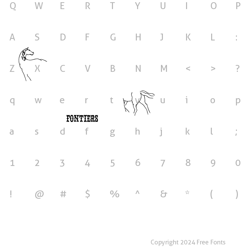 Character Map of FONTIERS Regular