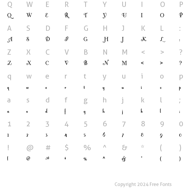 Character Map of Fontleroy Brown NF Regular