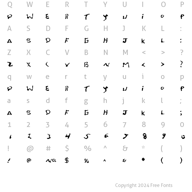 Character Map of FontOnAGrain Regular