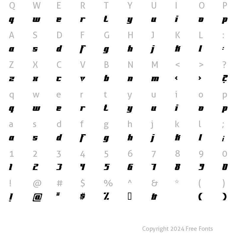 Character Map of Fontovision Regular