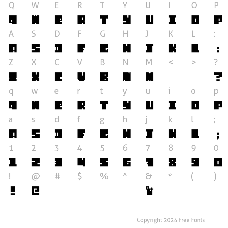 Character Map of FontSlip Regular