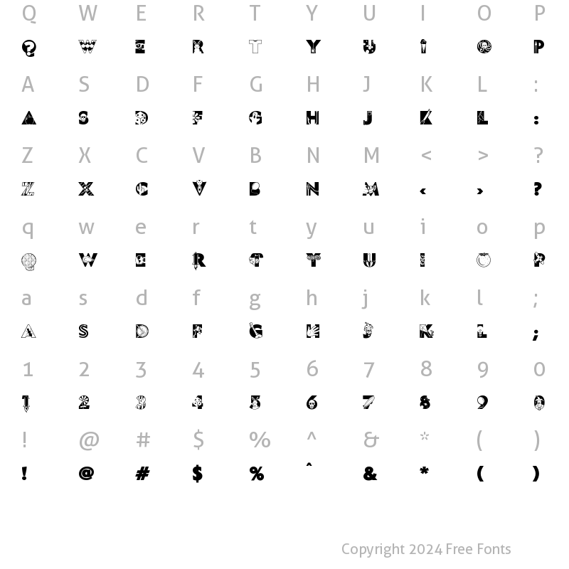 Character Map of Fonture Regular