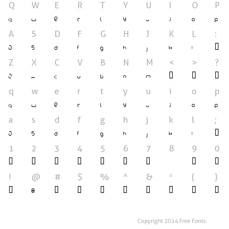 Character Map of foob Regular