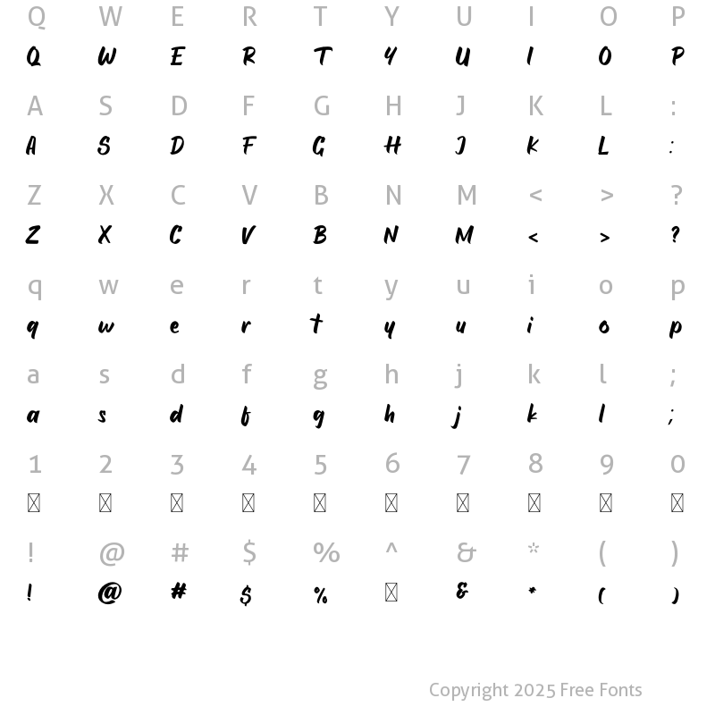 Character Map of Food Delight Regular