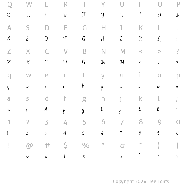 Character Map of Fooland Regular