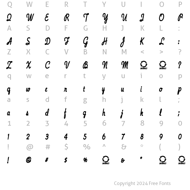 Character Map of FoolsGold Regular