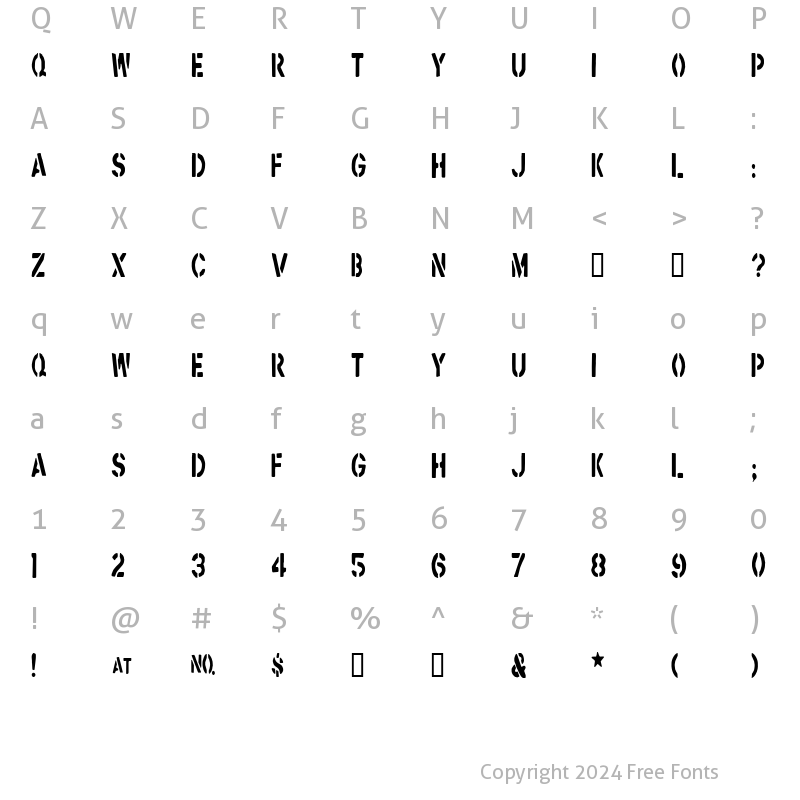 Character Map of Foot Locker Regular