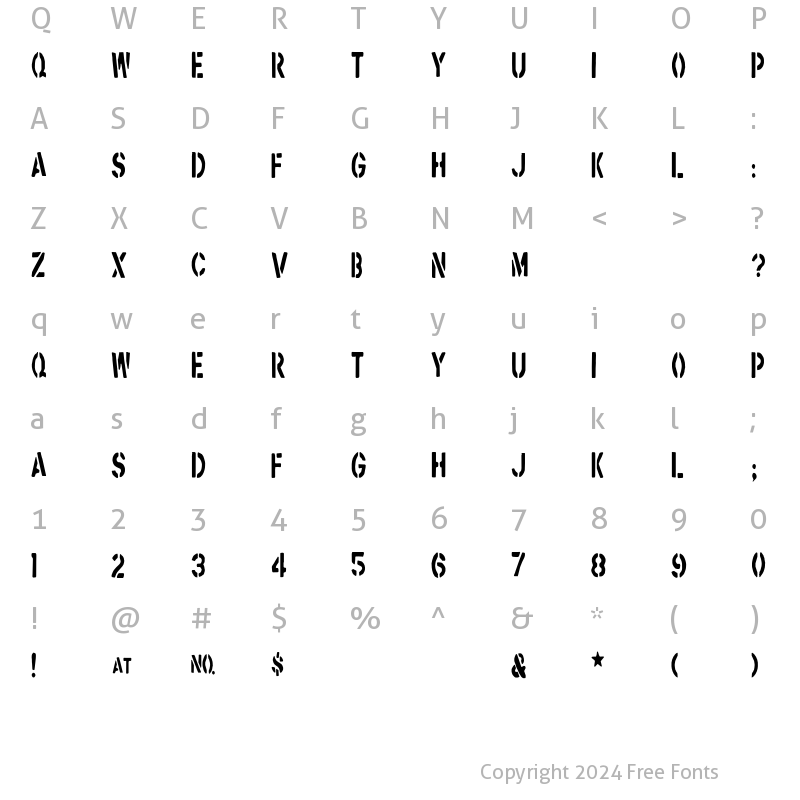 Character Map of FootLocker Regular