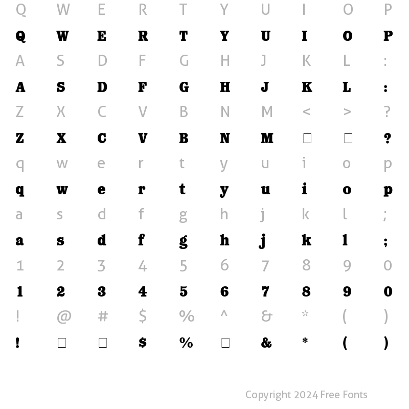 Character Map of Forbes Regular