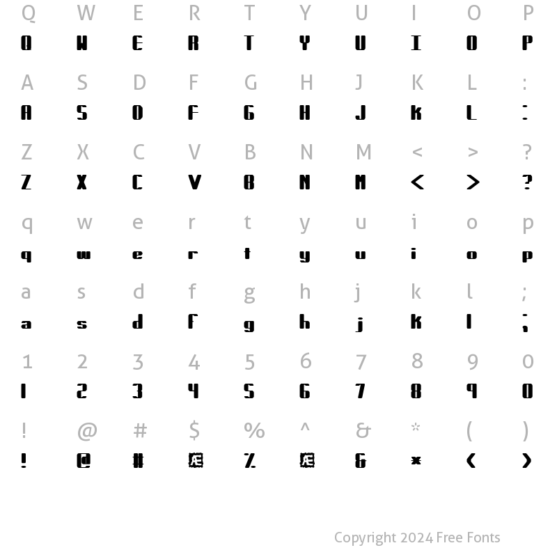 Character Map of Forcible BRK Regular