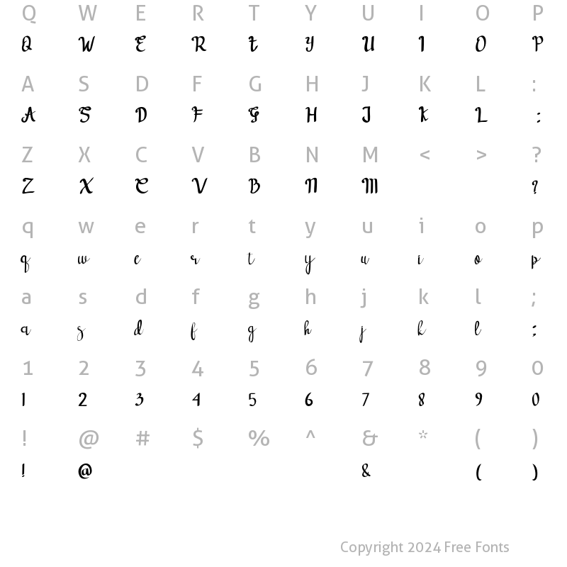 Character Map of forest dream Regular