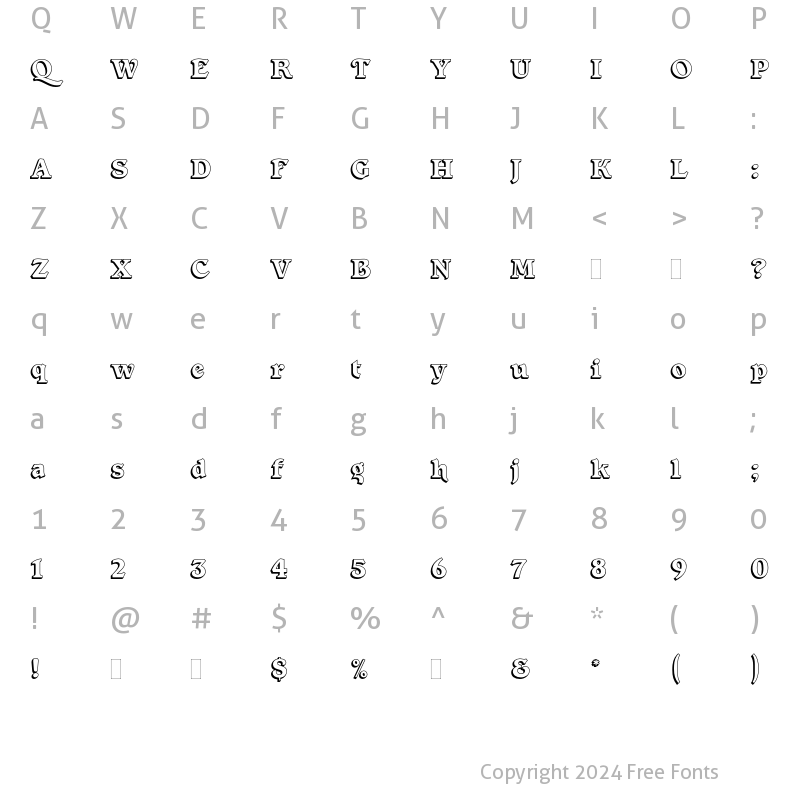 Character Map of Forest Shaded Plain Regular