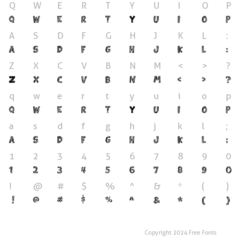 Character Map of Forest Wood Regular