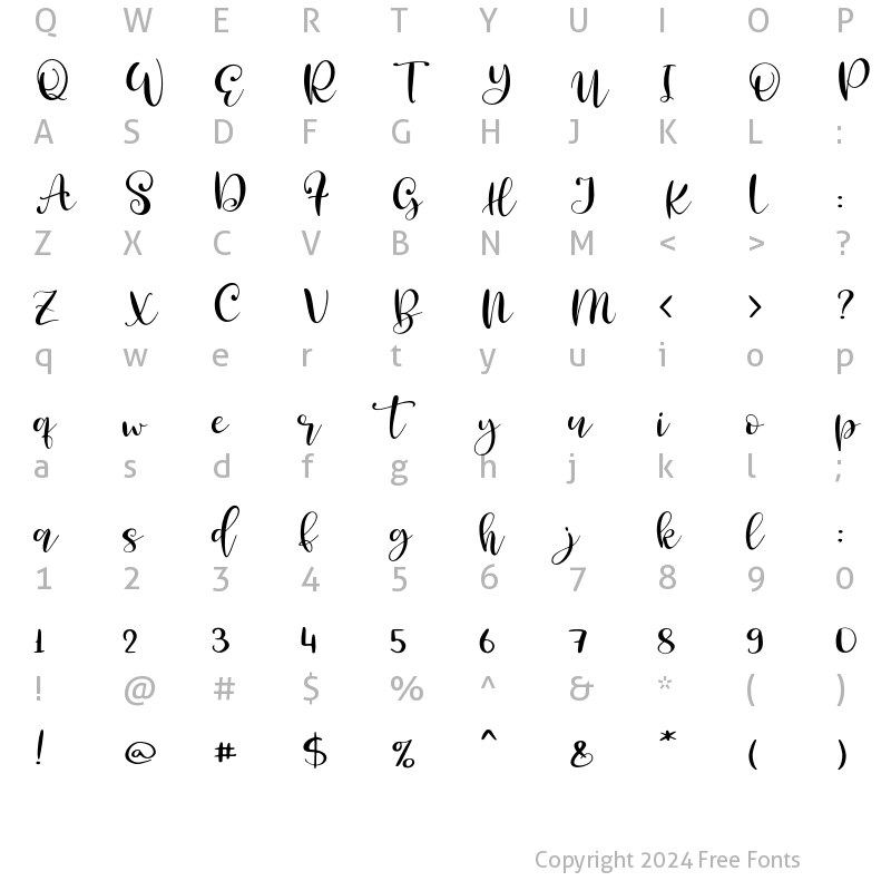 Character Map of Forestage Regular