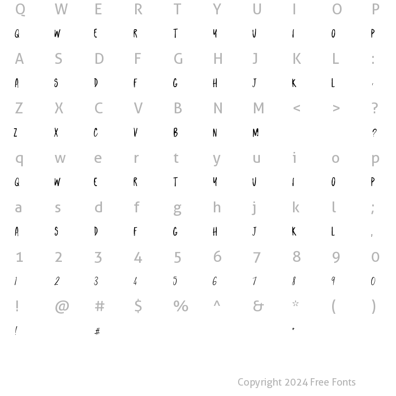 Character Map of Forever Summer Marker Regular