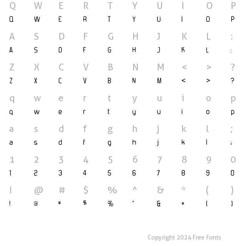 Character Map of Forgotten Futurist Rotten Regular