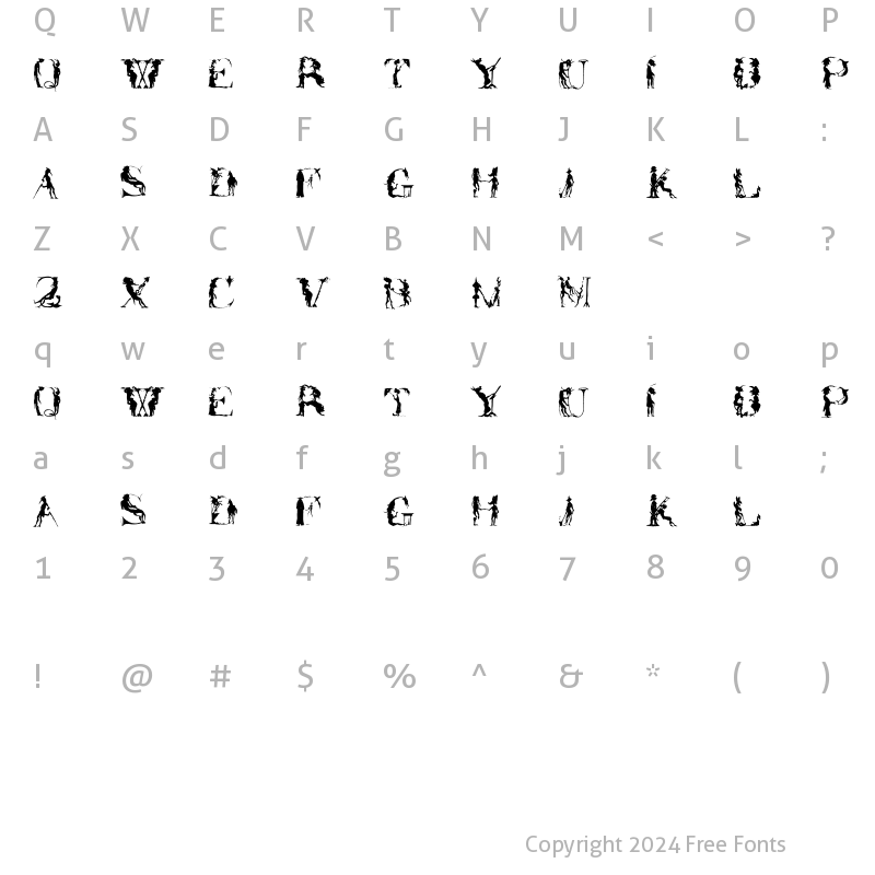 Character Map of ForJeffTwo Regular