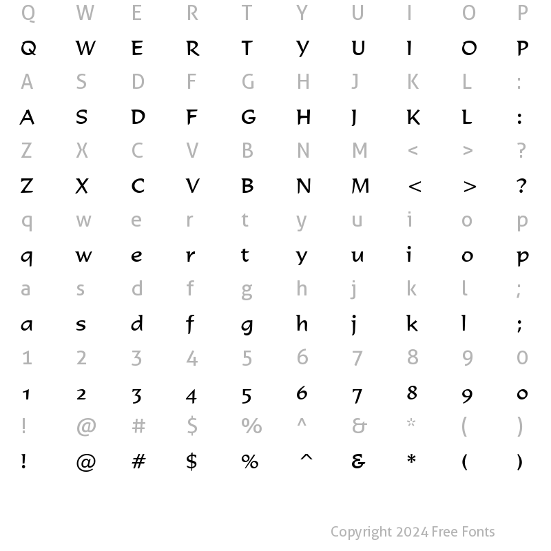 Character Map of Formal436 BT Regular