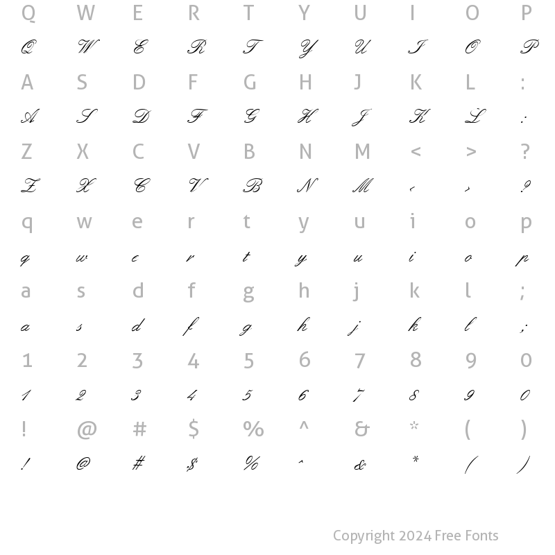 Character Map of FormalScript Regular