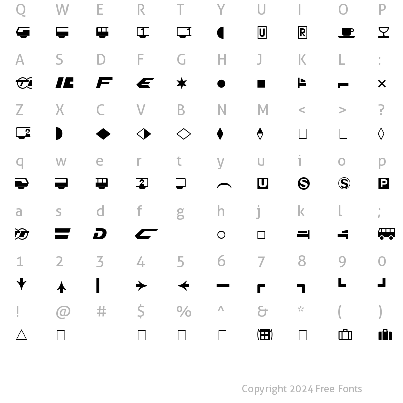 Character Map of Format Pi Three SSi Regular