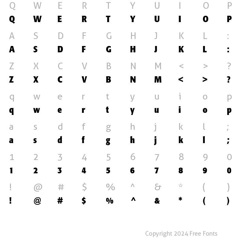 Character Map of Formata Bold Condensed