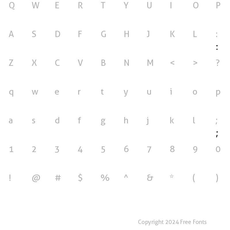 Character Map of Formata Exp