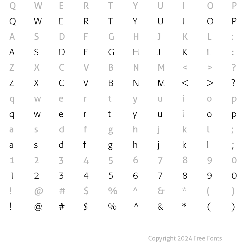 Character Map of Formata Light Regular