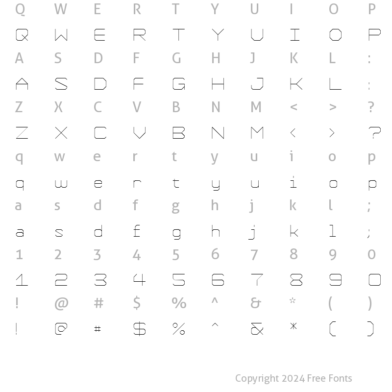 Character Map of Formation ExtraLight