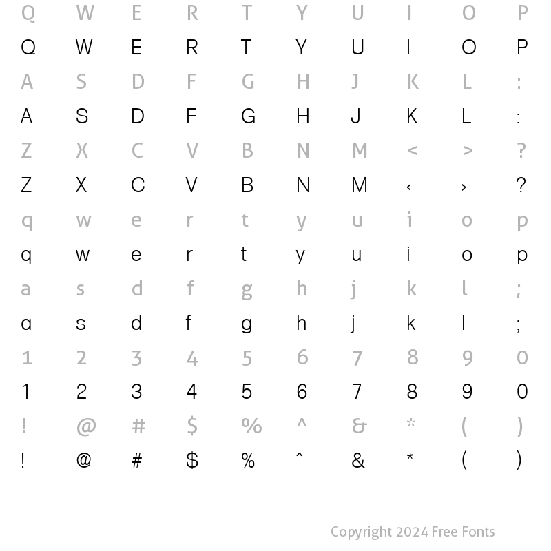 Character Map of Formula-Serial-Light Regular