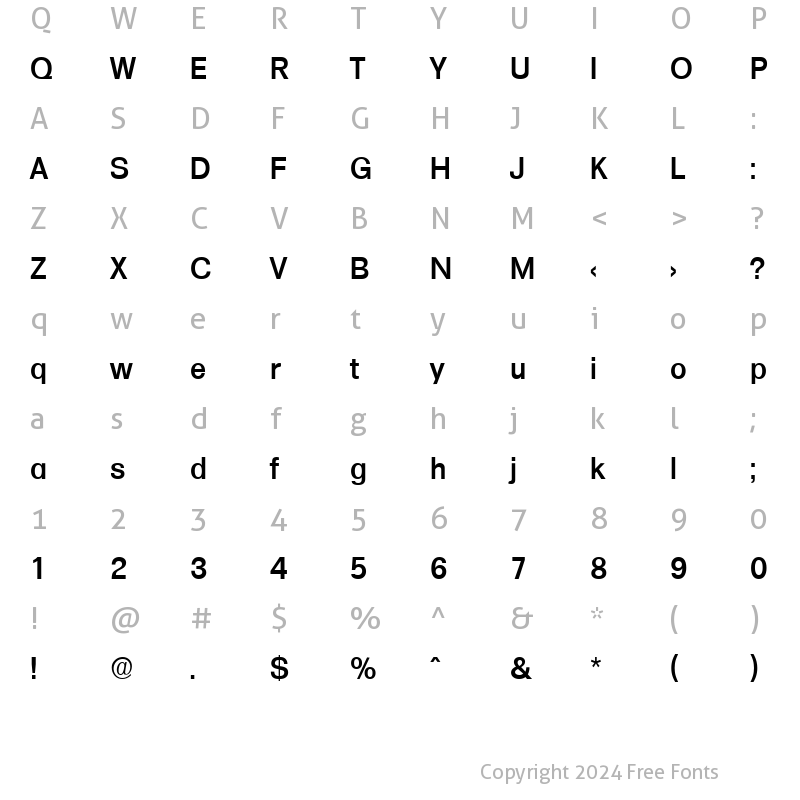 Character Map of Formula-Serial-Medium Regular