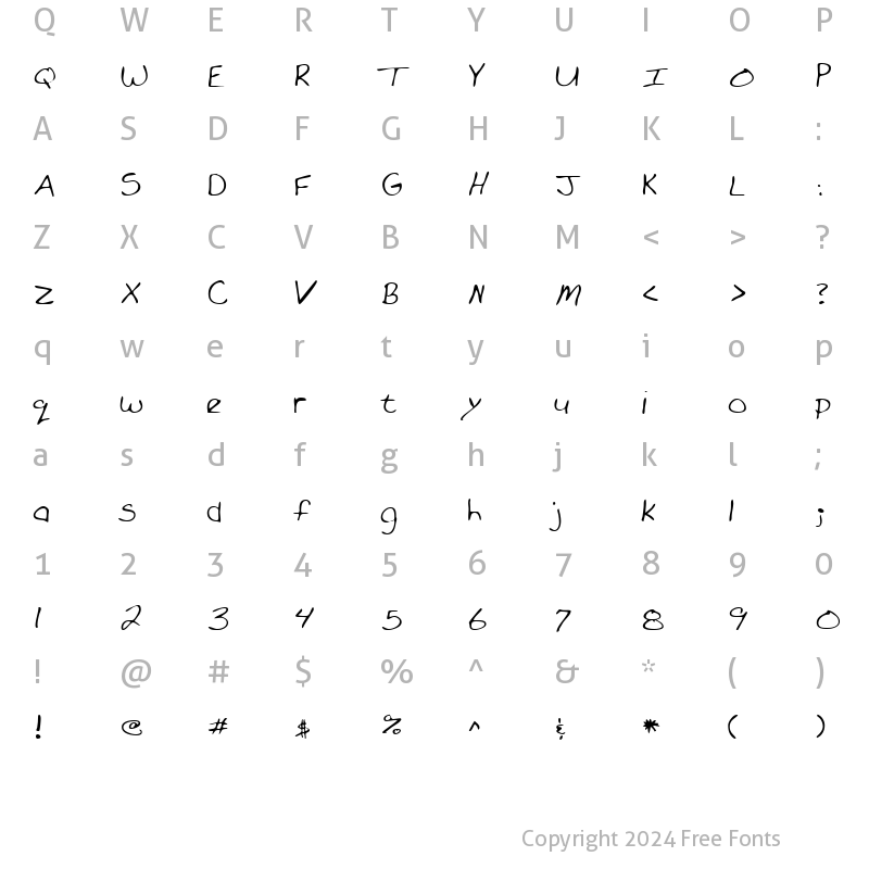 Character Map of ForrestsHand Regular