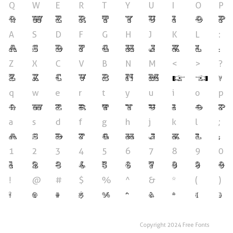 Character Map of Fort Laramie Regular