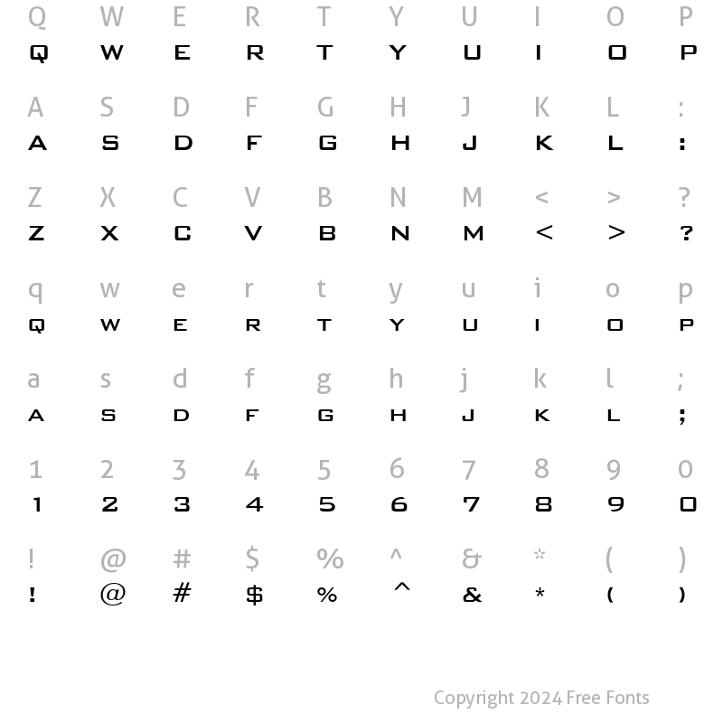 Character Map of Fortis SSi Regular