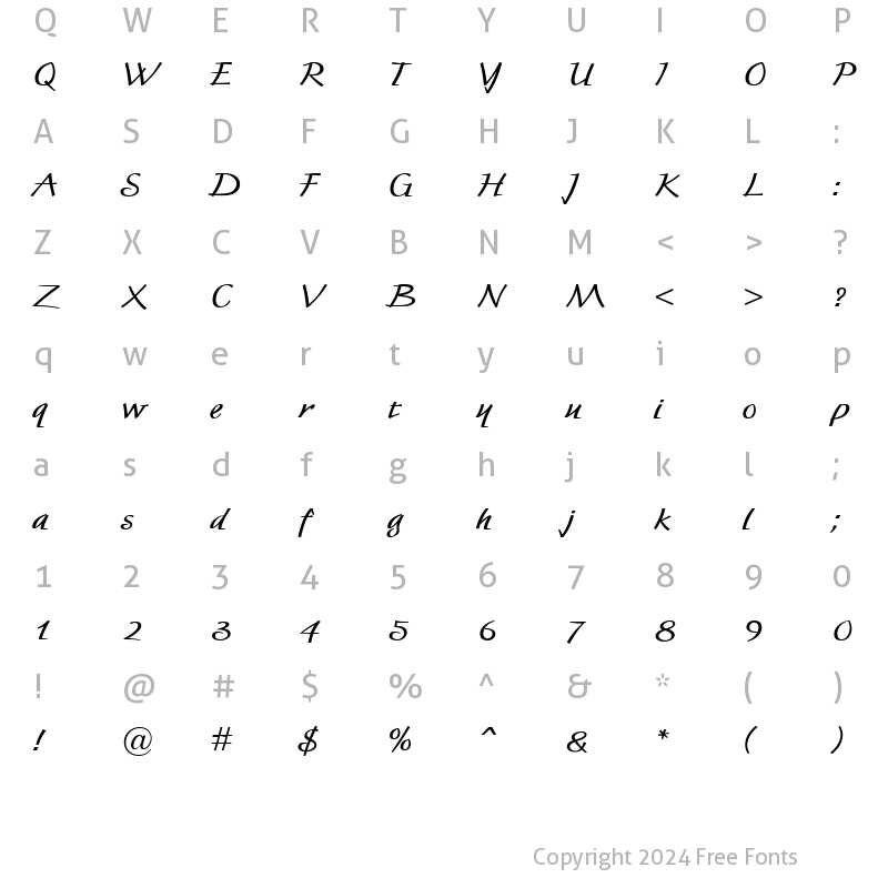 Character Map of Fortuna Bold