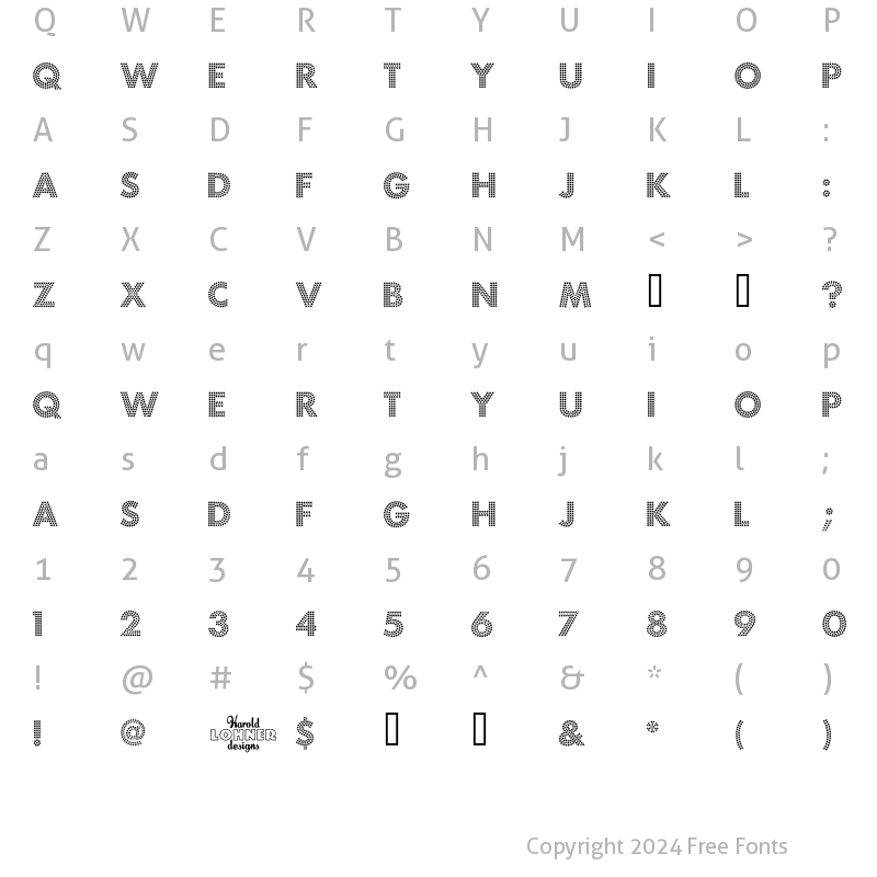 Character Map of Fortuna Dot Regular