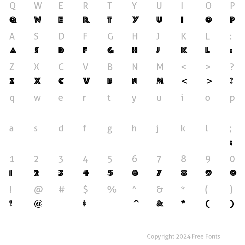 Character Map of Forty-SecondStreet Regular