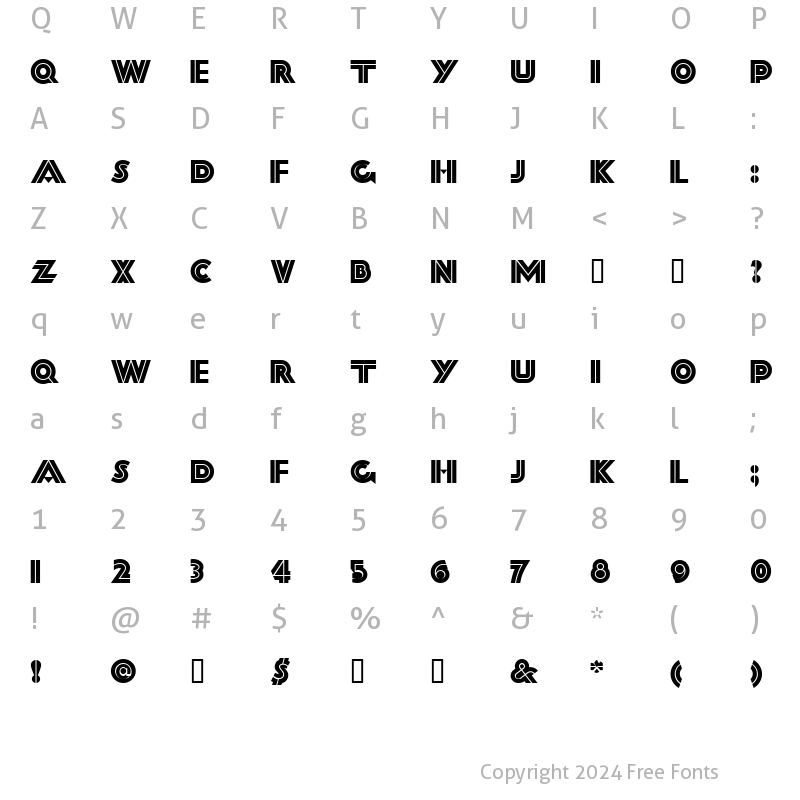 Character Map of FortySecondStreetHB Regular