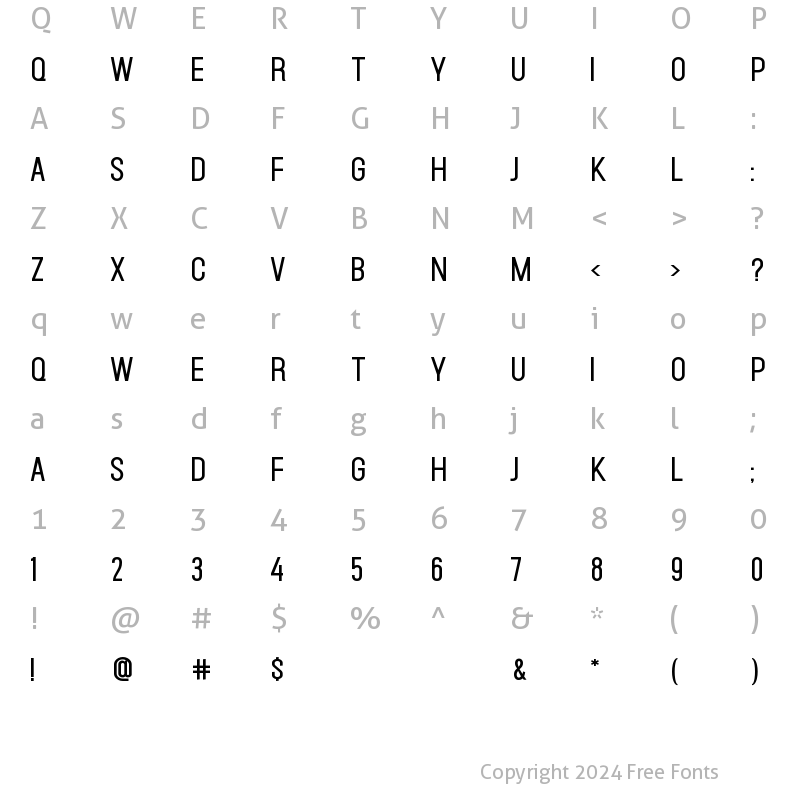 Character Map of Foster Bold