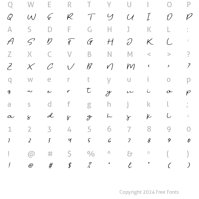 Character Map of Fostone Bold Italic