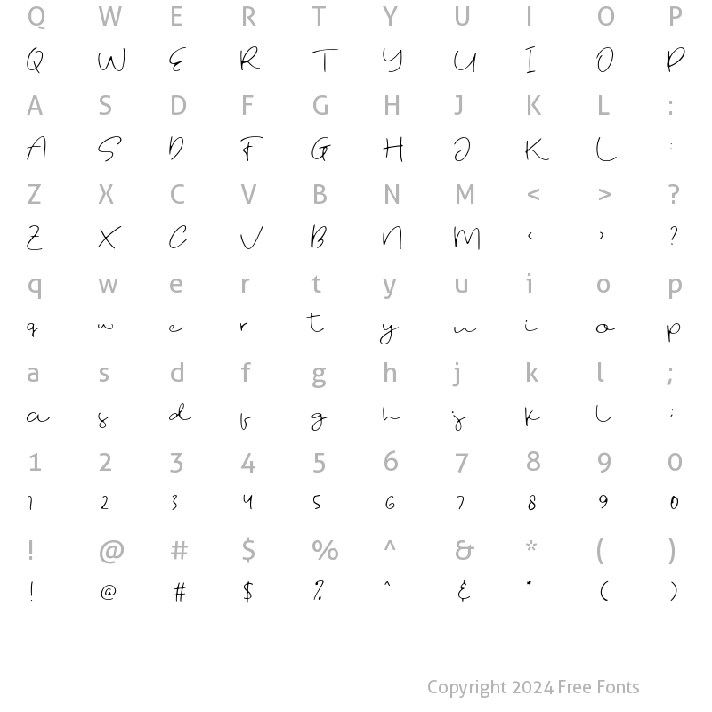 Character Map of Fostone Regular