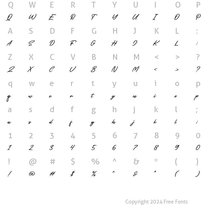 Character Map of Fostter Regular