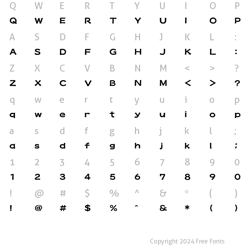 Character Map of FOT-Kakurei Std EB