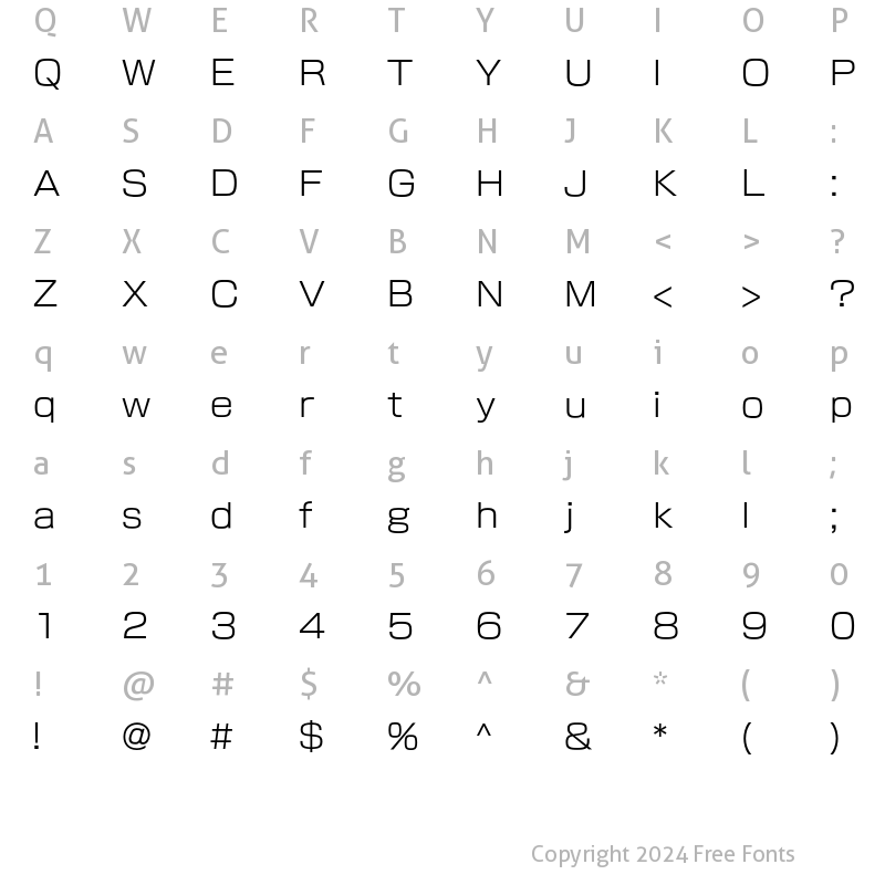 Character Map of FOT-NewRodin Pro M