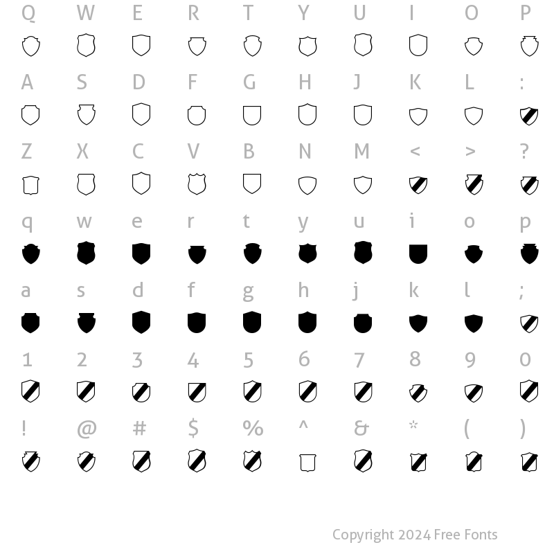 Character Map of fotograami -  Crest Regular