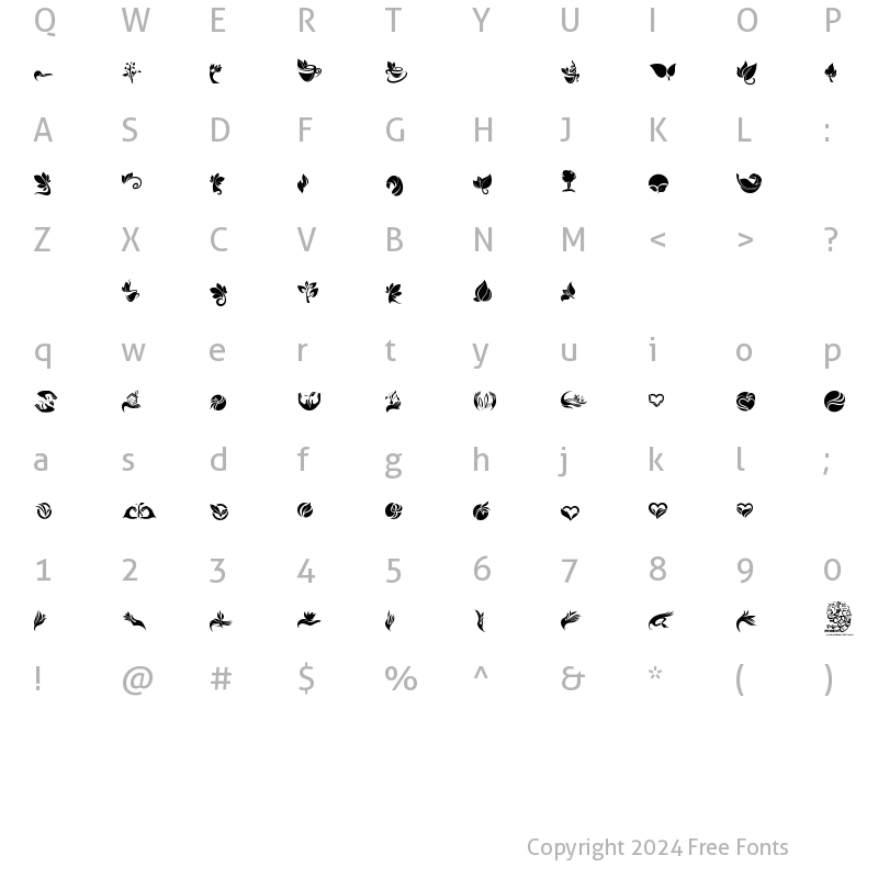 Character Map of fotograami-leaves Regular