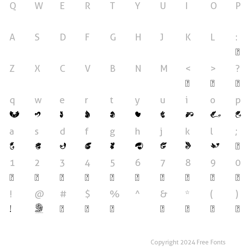 Character Map of fotograami-leaves02 Regular