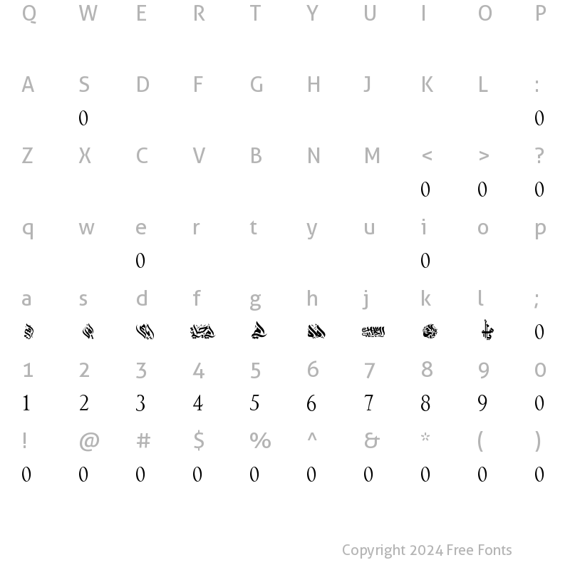 Character Map of fotograami-Omy Regular