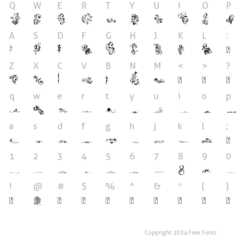 Character Map of fotograami Ornamental Floral Regular