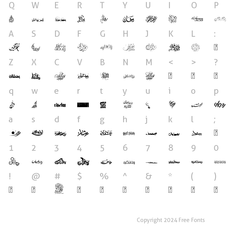 Character Map of fotograami-rmdan 2017-3 Regular