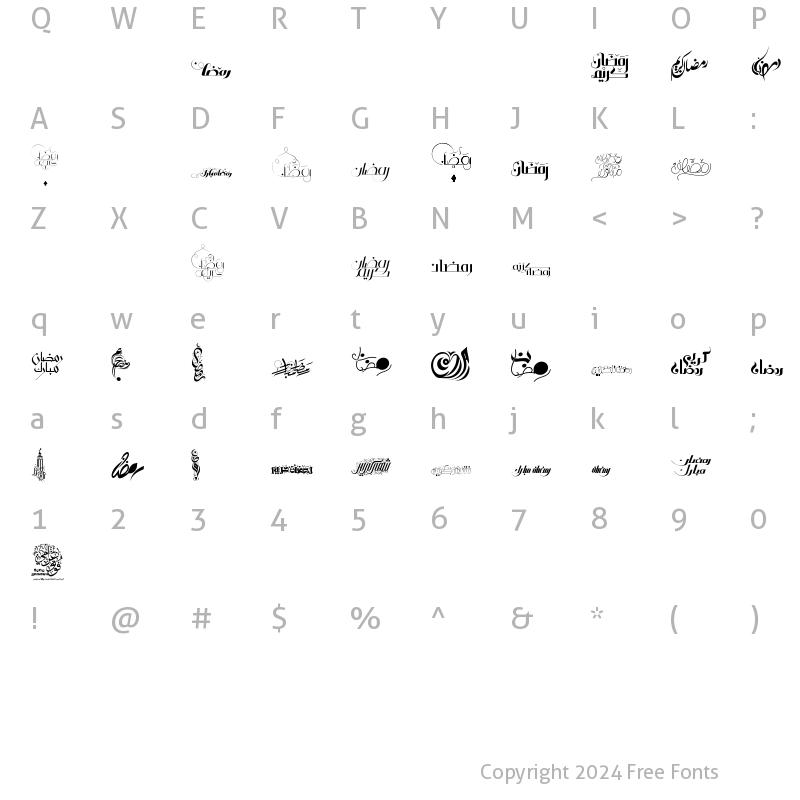 Character Map of FOTOGRAAMI - RMDAN - 2017 - 4 Regular